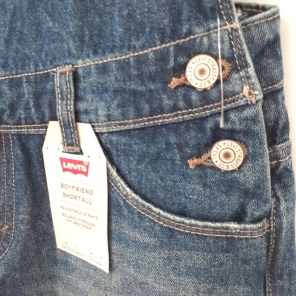 LEVI'S Little Girl's & Girl's Denim Logo Boyfriend Shortalls - Picture 5 of 11